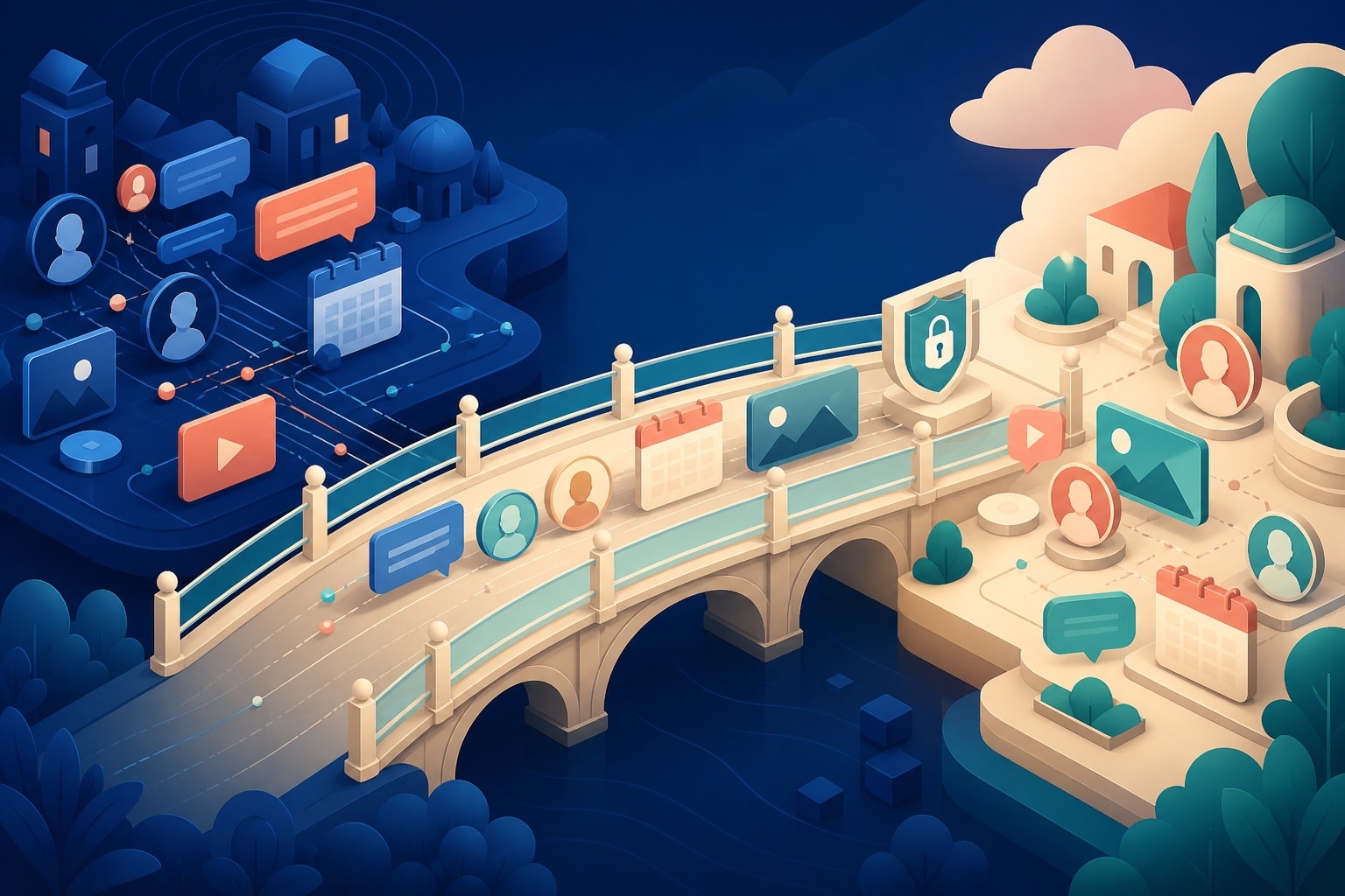 Community records and relationships moving safely across a digital bridge