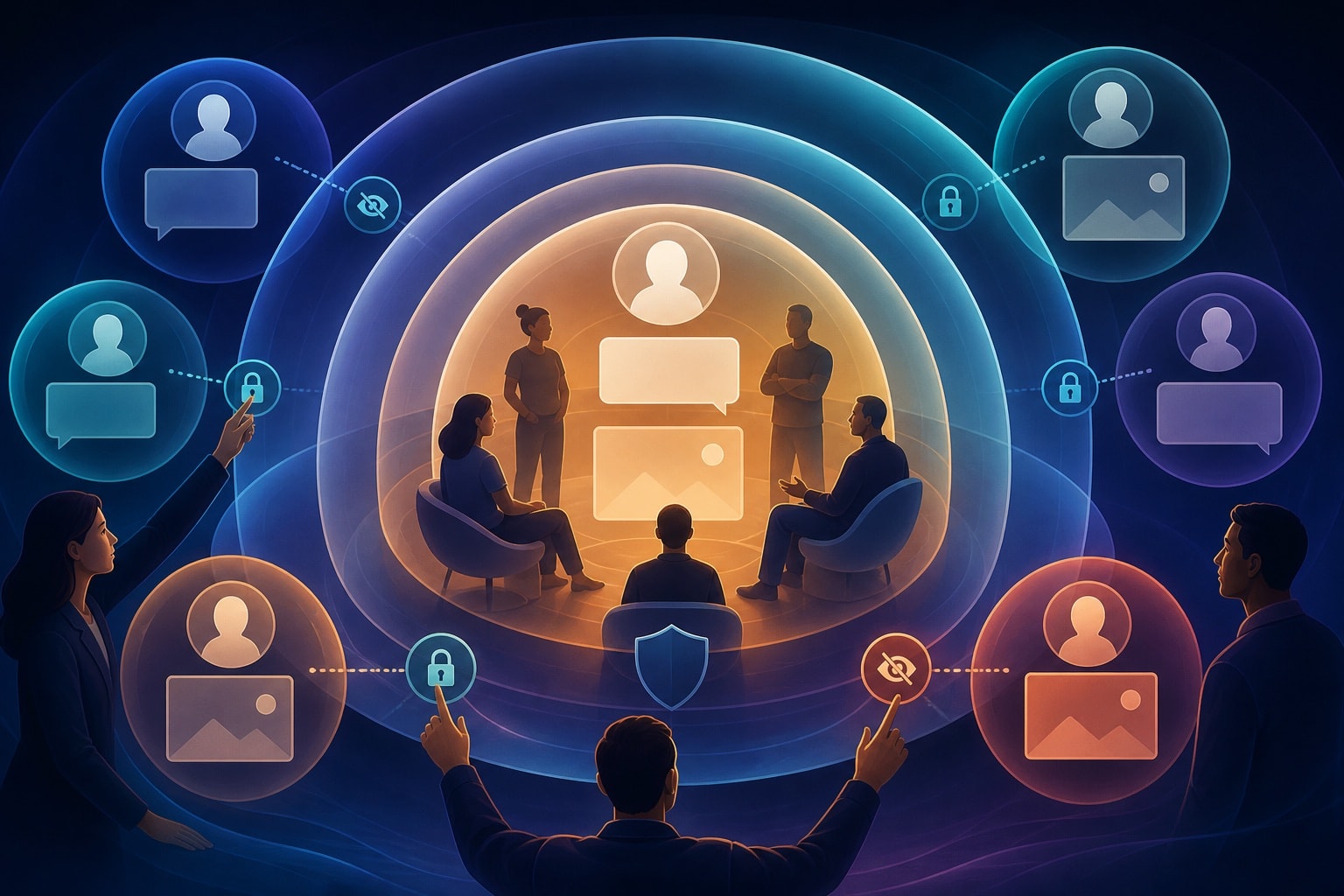 Members controlling layers of privacy around community information